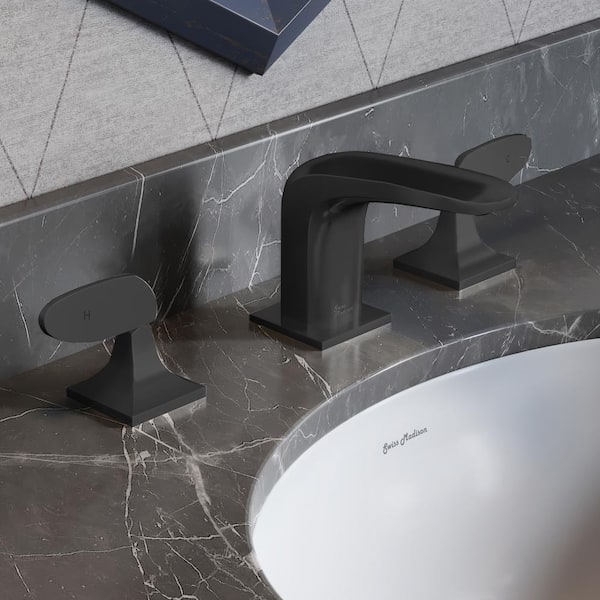 Swiss Madison 8 in. Widespread Double Handle Bathroom Faucet in Matte Black