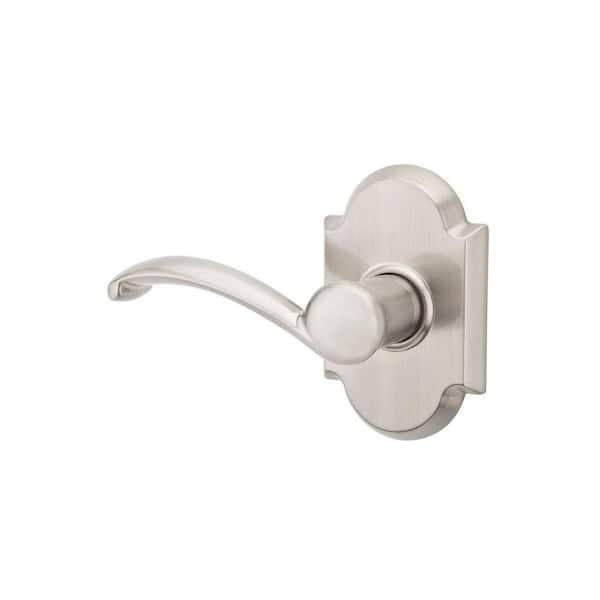 Kwikset Austin Satin Nickel Left-Handed Dummy Door Lever with Microban Antimicrobial Technology