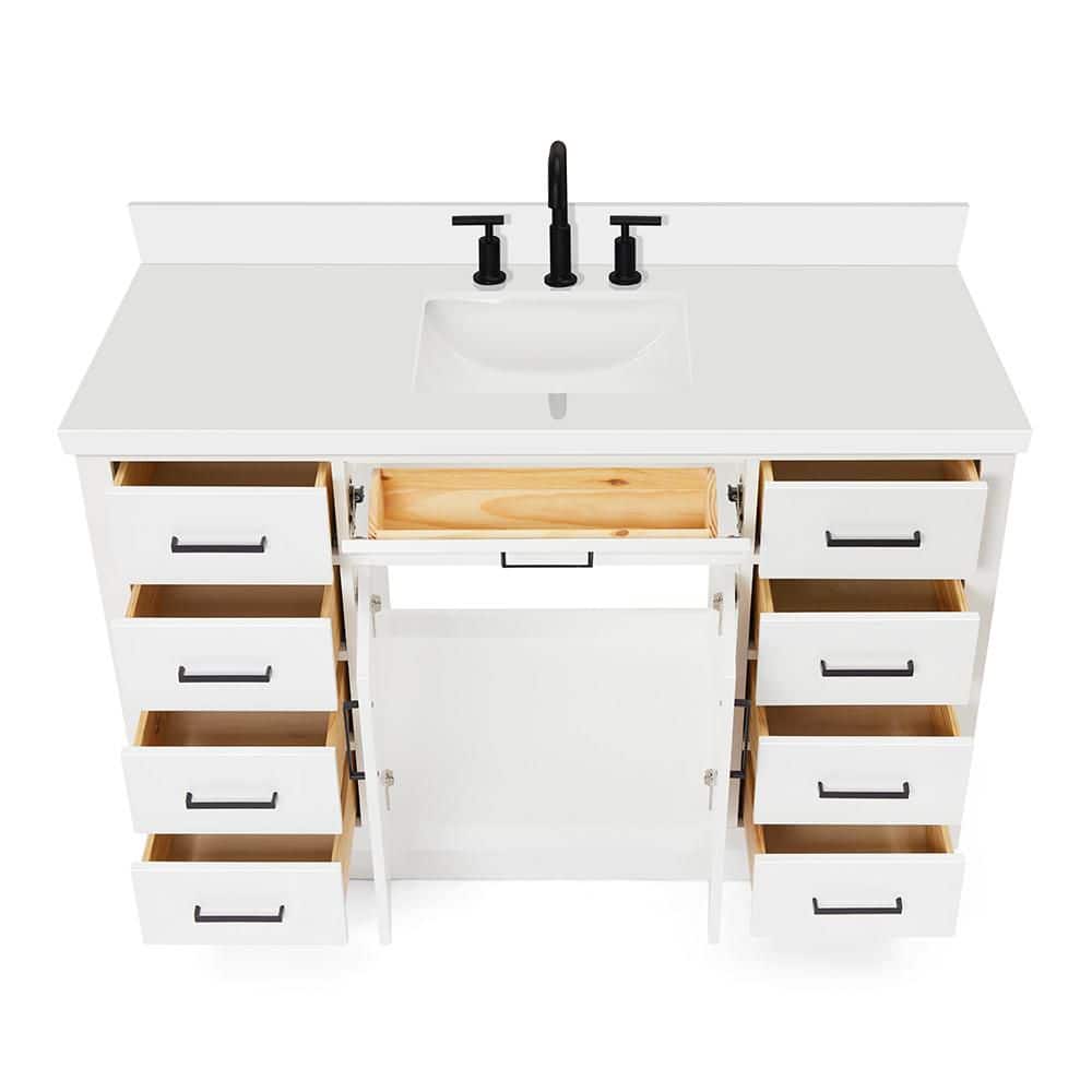 Hepburn 55" White Freestanding Single Basin Vanity Set