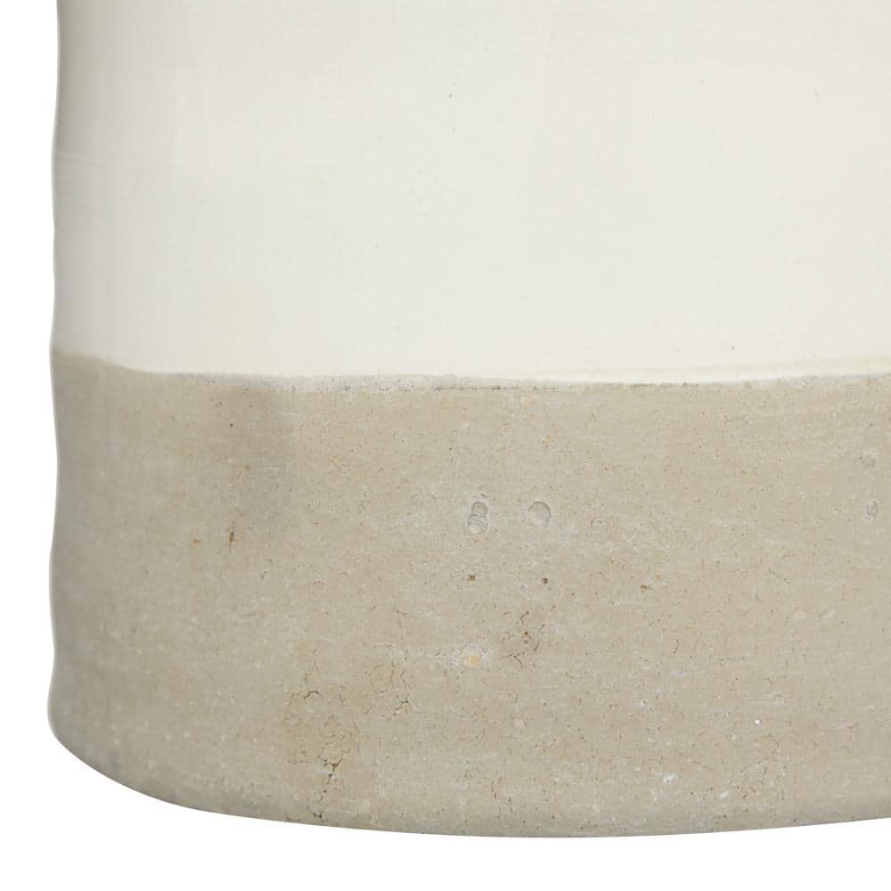 Gray and White Ceramic Bud Vase, 14"