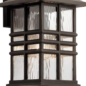 Beacon Square 14.25 in. 1-Light Olde Bronze Outdoor Hardwired Wall Lantern Sconce with No Bulbs Included (1-Pack)
