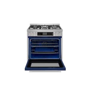 30 in. 5 Burner Slide-In Dual Fuel Range with Gas Stove and Electric Oven with Convection in. Stainless Steel