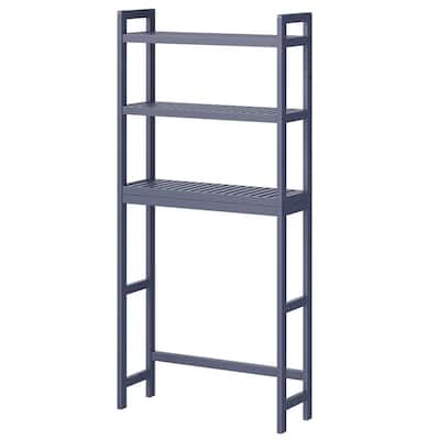 SONGMICS 4 Tier Over The Toilet Storage Metal Storage Rack with Adjustable Shelves and Hooks Space-Saving Bathroom Shelf Organizer, Silver Gray