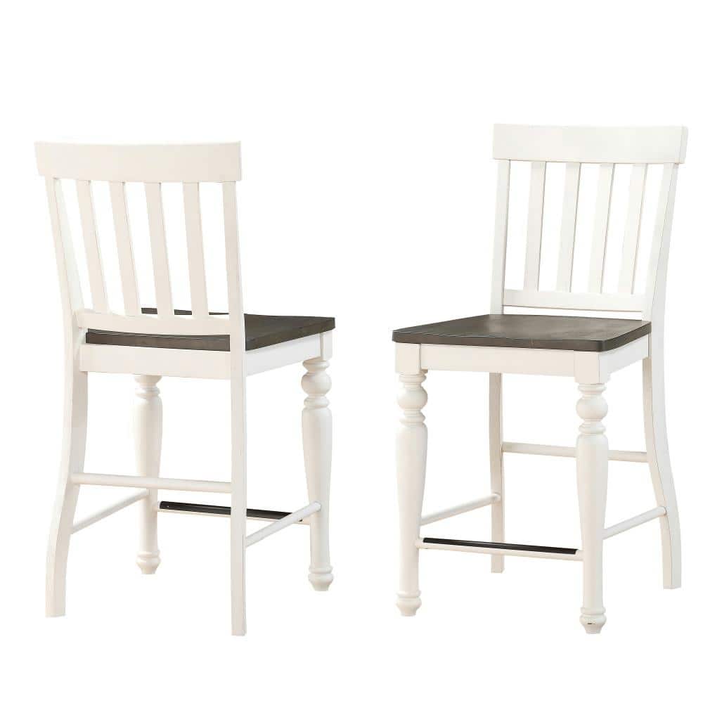 Ivory and Dark Oak 9-Piece Counter Height Dining Set