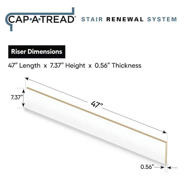 Cap A Tread Boca De Yuma 47 in. L x 12.15 in. W x 2.28 in. T Laminate Stair  Tread and Reversible Riser Kit 01CA71867 - The Home Depot