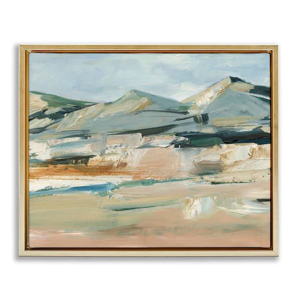Stupell Industries Neutral Hued Mountains by Ethan Harper Gold Floater Frame Nature Graphic Art Print 17 in. x 21 in.