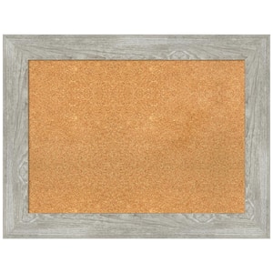 Dove Greywash 33.88 in. x 25.88 in. Framed Corkboard Memo Board