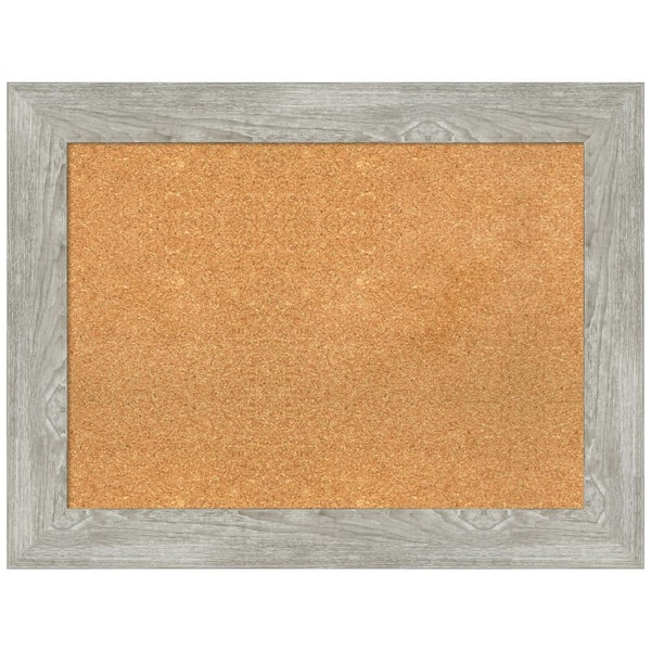 Amanti Art Dove Greywash 33.88 in. x 25.88 in. Framed Corkboard Memo Board
