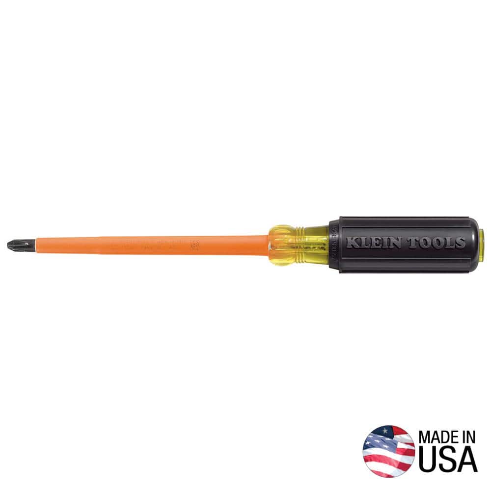 #2 4 in. Round Shank Insulated Phillips Head Screwdriver with Cushion Grip Handle