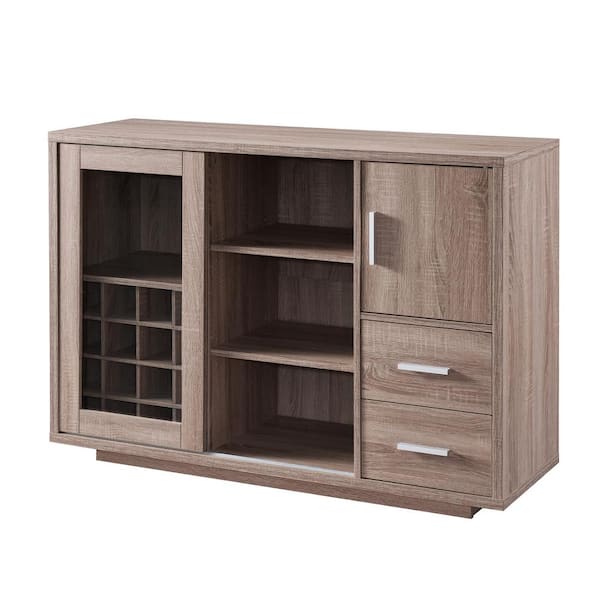 Furniture of America Begna 16-Bottle Dark Taupe Wine Cabinet IDI-14991 ...