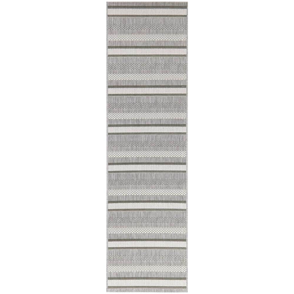 Gray 2 x 7 Striped Doormat 2 ft. x 7 ft. Area Rug price history on PriceWatchPro