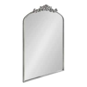 Arendahl 36 in. x 24 in. Traditional Arch Silver Framed Decorative Wall Mirror