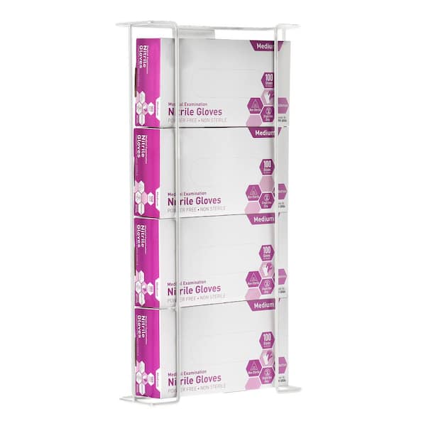 White Quadruple Box Wire Wall Mount Glove Dispenser (3-Pack)
