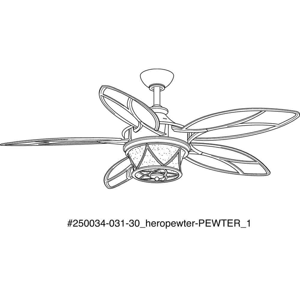 Alfresco 54" Blistered Iron Leaf Blade Ceiling Fan with LED Light