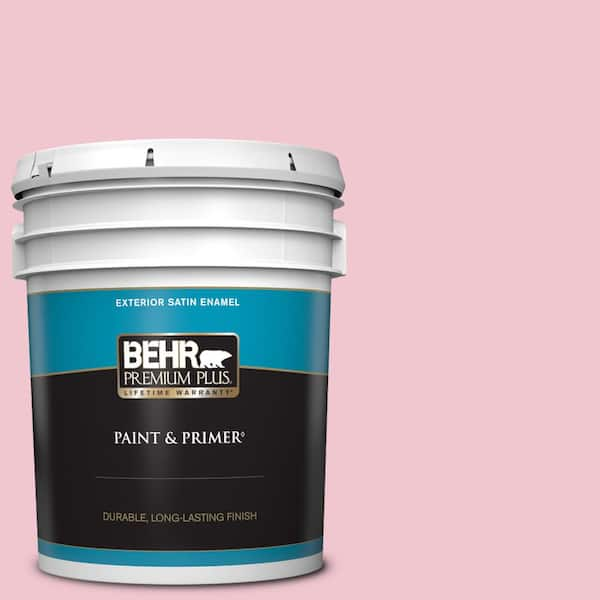 BEHR PREMIUM PLUS 5 gal. #P140-2 Sweetheart Satin Enamel Exterior Paint & Primer