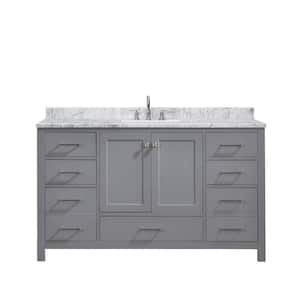 Home Decorators Collection Merryfield 61 in. Double Sink Freestanding Dark  Blue-Grey Bath Vanity with White Carrara Marble Top (Assembled)  19112-VS61-DG - The Home Depot