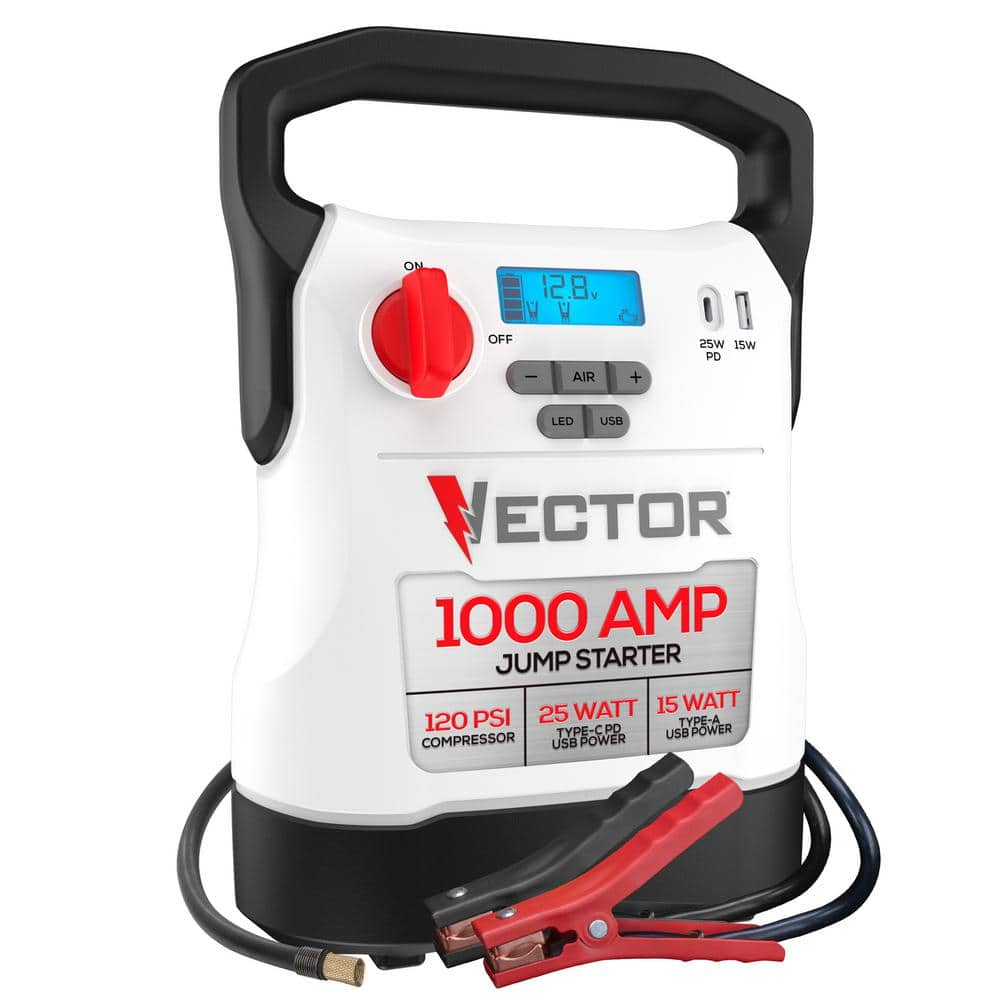 VECTOR 1000 Amp Jump Starter, Compressor, USB Power VECJ1C - The Home Depot