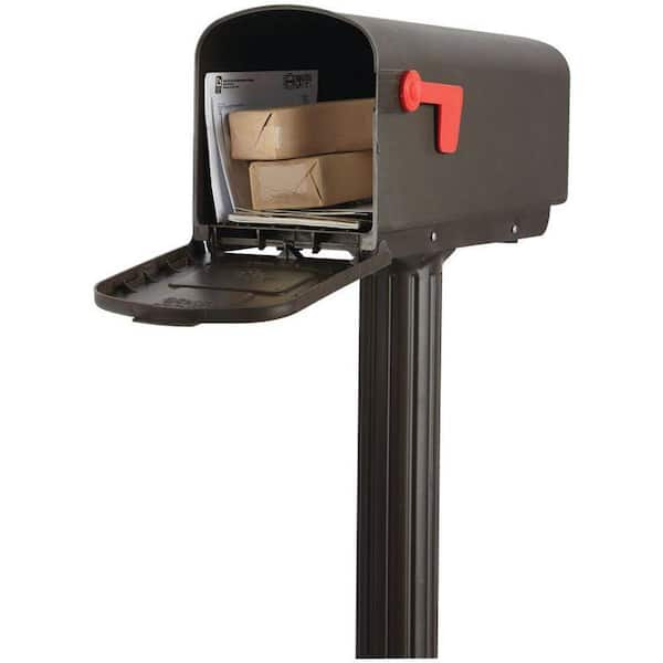 Architectural Mailboxes - Harrison Bronze, Medium, Plastic, All-in-One, Mailbox and Post Combo