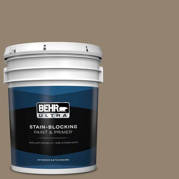 BEHR ULTRA 5 gal. Home Decorators Collection #HDC-FL13-11 Hunt Club Brown Satin Enamel Exterior Paint & Primer