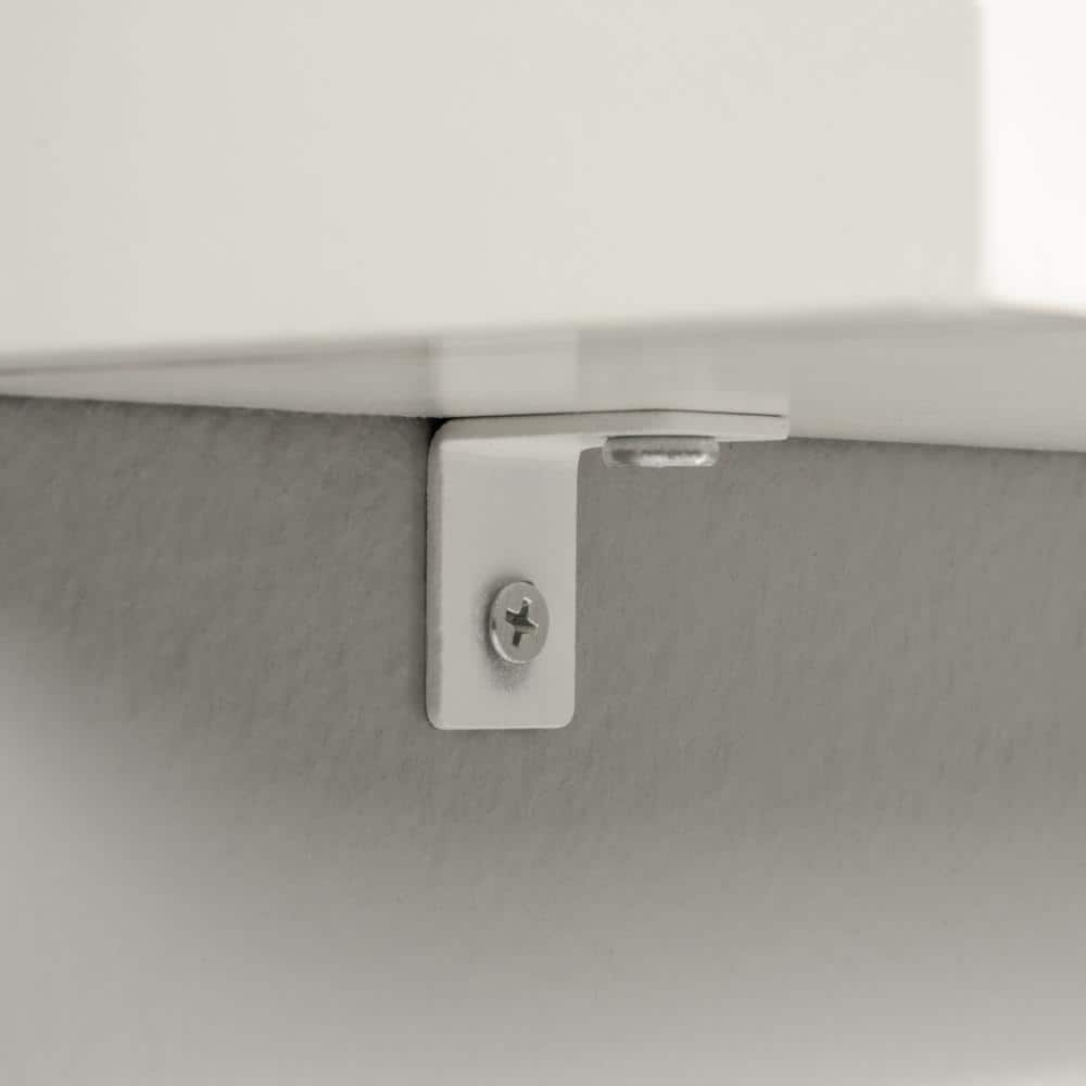 Pearl Oak and White Wall Mounted Floating Desk