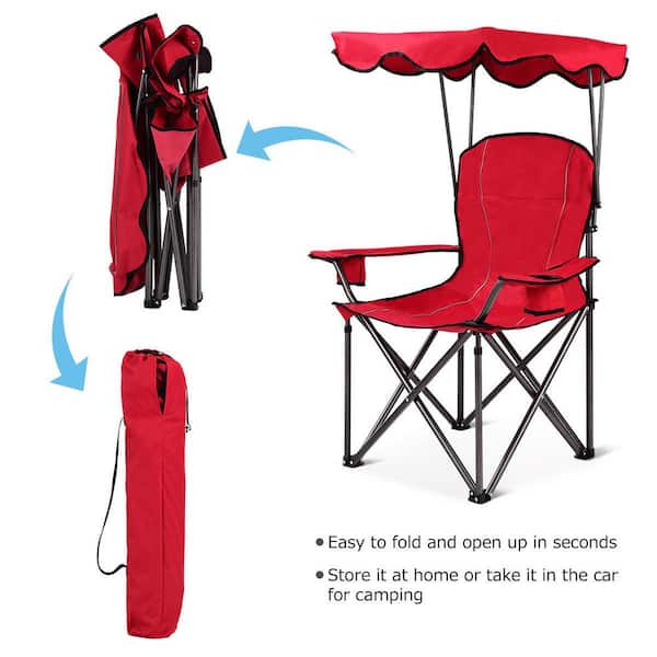 Casainc Portable Folding Beach Chair, Portable Beach Chair With Canopy