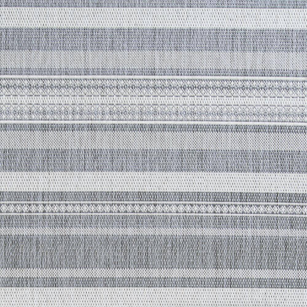 Champagne-Grey Stripe Transitional 5' x 7' Synthetic Area Rug