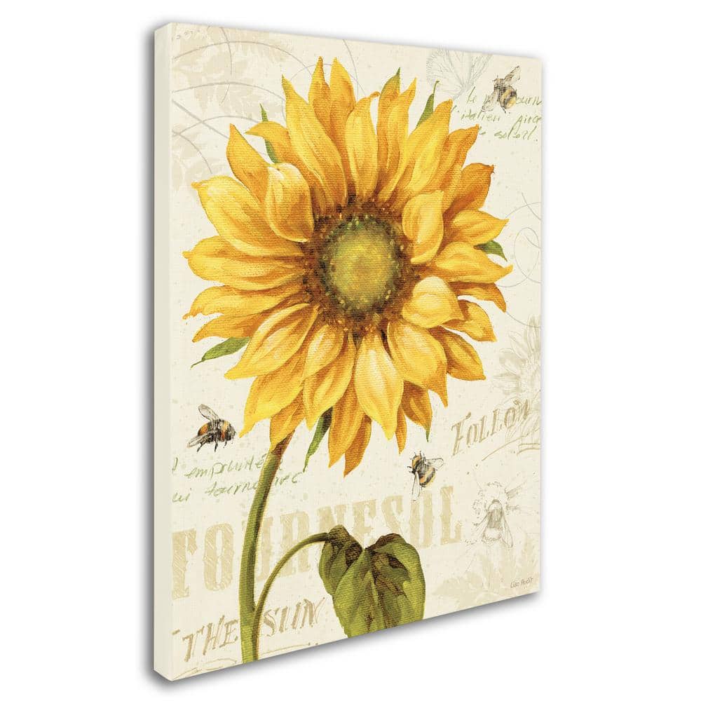Lisa Audit Yellow Sunflower and Bees Canvas Art 24'' x 32''