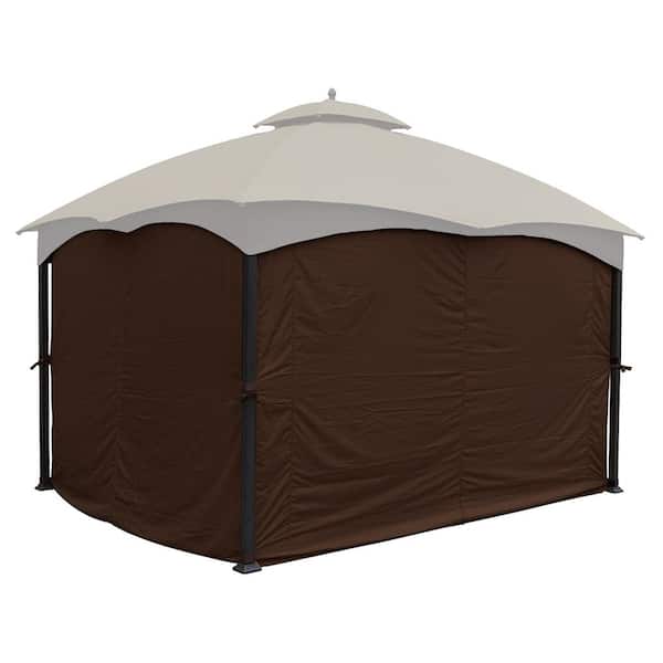 10 ft. x 12 ft. Brown Universal Privacy Curtain for Gazebo (4-Sides Curtain Only)