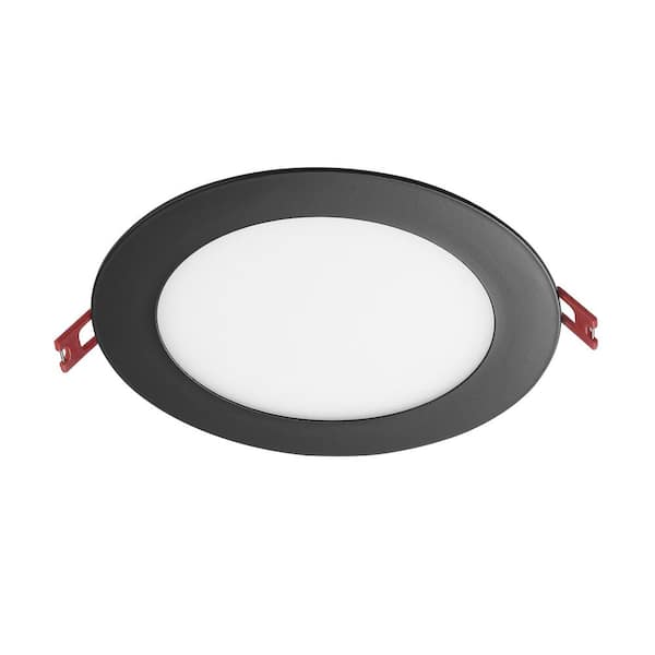 Commercial Electric 6 in. LED Integrated Ultraslim Recessed Kit Matte Black Premium 92341 The Home Depot