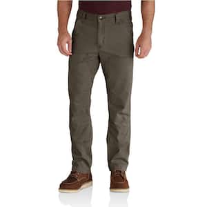 Carhartt Men's 42 in. x 32 in. Hickory Cotton/Spandex Rugged Flex Rigby ...