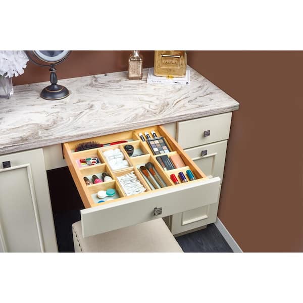 MineSign 4 Pcs Desk Drawer Organizer Plastic Makeup Drawer Dividers  Cosmetic Flatware Organizer for Office Room Kitchen