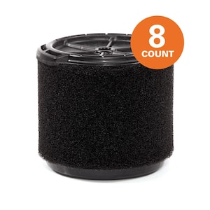 Wet Application Foam Filter for 3 to 4.5 Gal. RIDGID Wet/Dry Shop Vacuums (8-Pack)