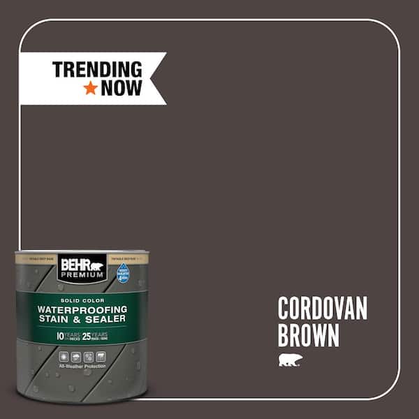 BEHR PREMIUM 1 qt. #SC-104 Cordovan Brown Solid Color Waterproofing Exterior Wood Stain and Sealer