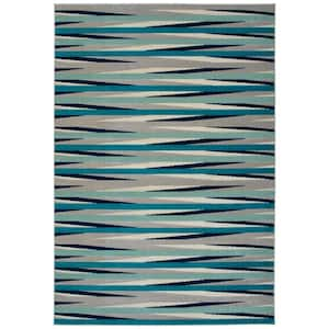 Legata Collection Blue 4'1" x 5'7" Rectangle Residential Indoor-Outdoor Area Rug