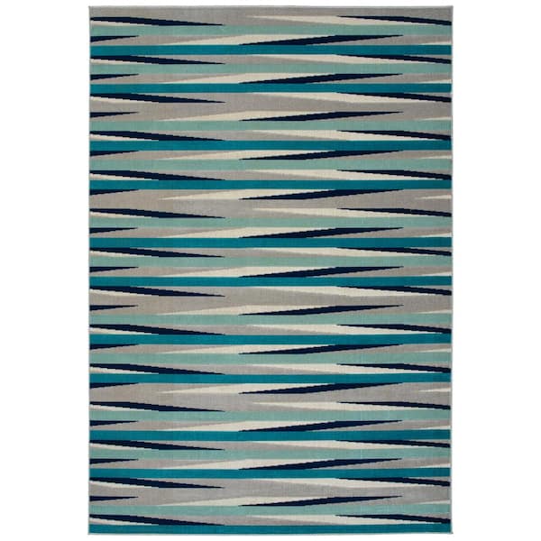 Kaleen Legata Collection Blue 5'3" x 7'3" Rectangle Residential Indoor-Outdoor Area Rug