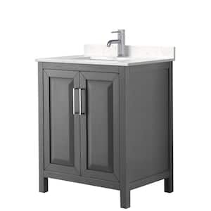 30 in. W x 22 in. D Single Vanity in Dark Gray with Cultured Marble Vanity Top in Light-Vein Carrara with White Basin