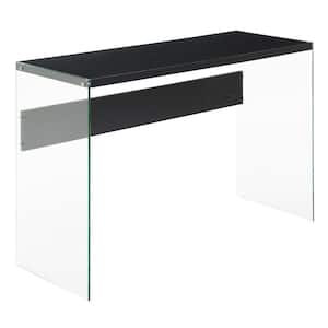 SoHo 44 in. Black 30 in. Rectangle Particle Board Console Table/Desk with Glass Sides
