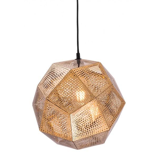 HomeRoots Julia 12.6 in. Gold Indoor Ceiling Lamp