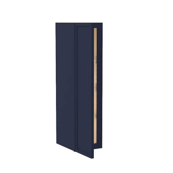 Home Decorators Collection Franklin 9 in. W x 12 in. D x 36 in. H Assembled Plywood Wall Kitchen Cabinet in Vessel Blue with Soft Close