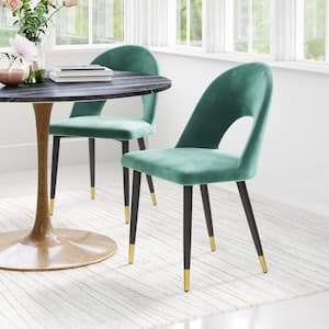 Menlo Green Velvet Dining Chair Set - (Set of 2)