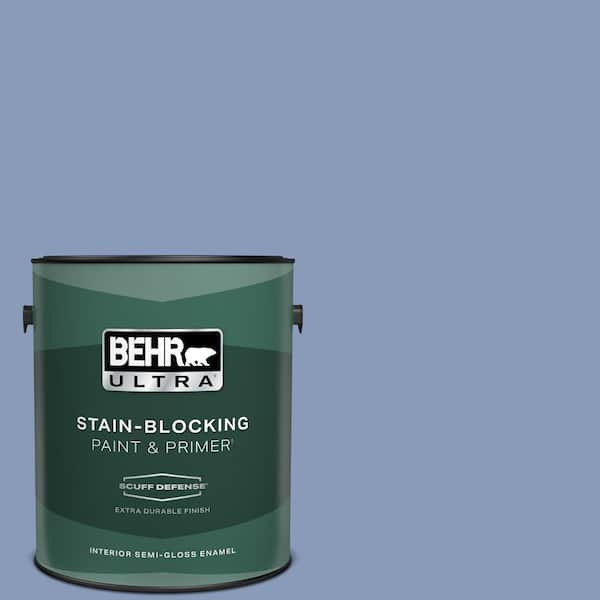 BEHR ULTRA 1 gal. #610D-5 Blueberry Popover Extra Durable Semi-Gloss Enamel Interior Paint & Primer