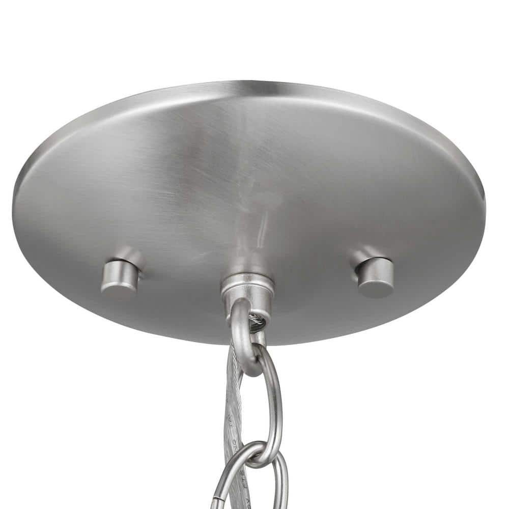Angelic Brushed Nickel Mini Pendant with Etched Glass Shade