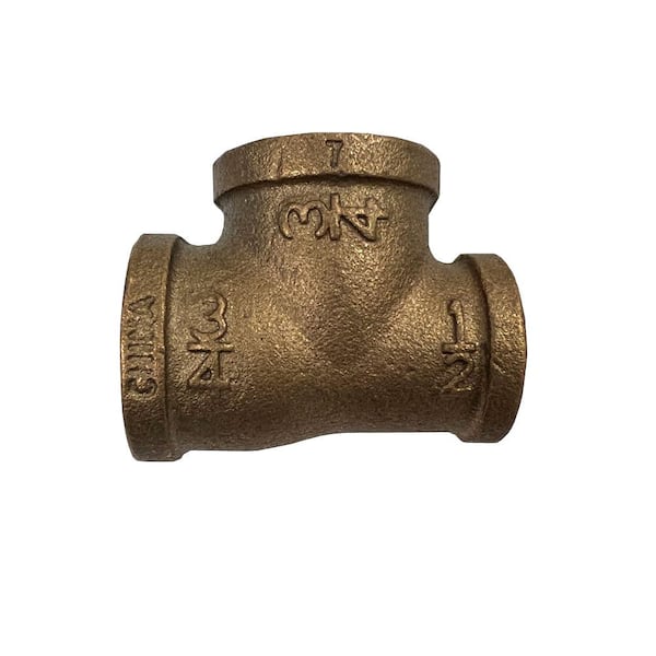 Matco-Norca 3/4 in. x 1/2 in. x 3/4 in. Lead Free Brass Reducing Tee Fitting