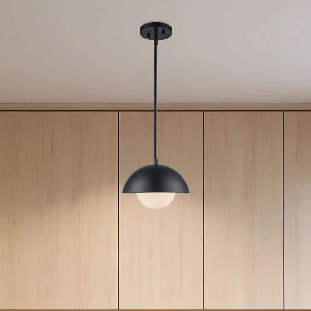 Bel Air Lighting Maureen 10 in. 1-Light Black Pendant Light
