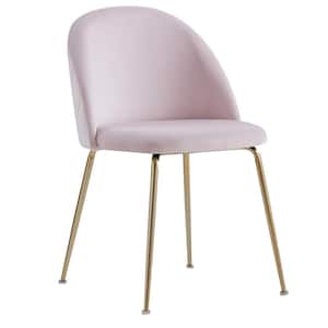 Miramar Pink Velvet Metal Dining Chairs (Set of 2)