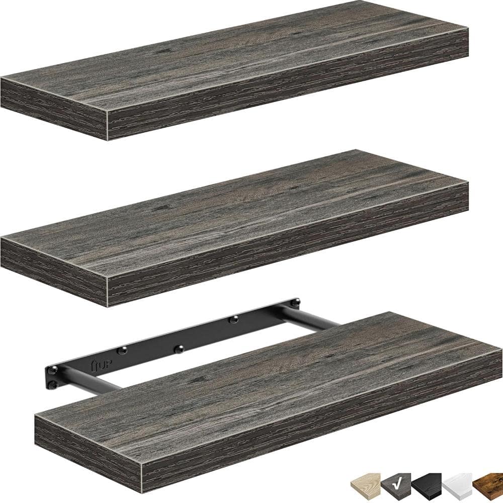 15.7-in. W x 6.7-in. D x 1.5-in. H Gray Ready-to-Assemble Floating Shelf(Set of 3) price history on PriceWatchPro