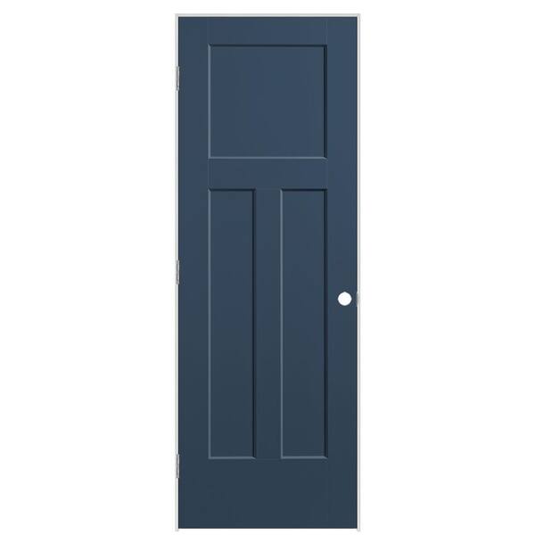 Masonite 28 in. x 80 in. 3-Panel Winslow Right-Hand Solid Core Night Tide Molded Composite Single Prehung Interior Door