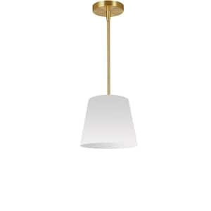 Oversized Drum 1-Light Polished Chrome Pendant with White Fabric Shade