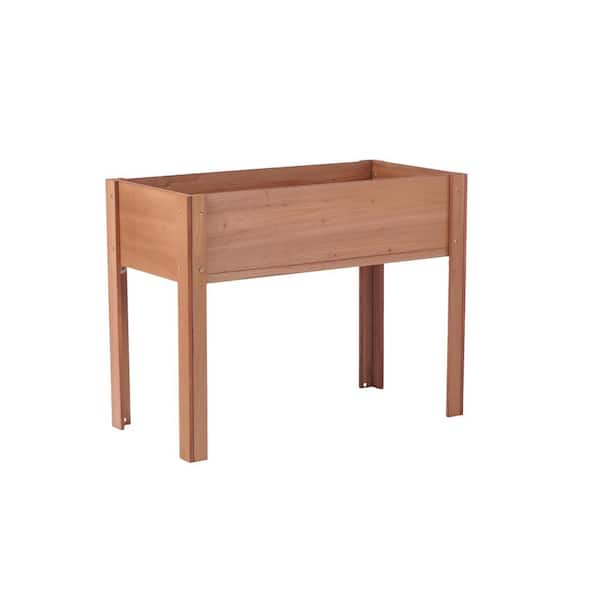 Jushua 40 in. x 20 in. x 31 in. Raised Garden Bed with Legs, Elevated Wood Planter Box for Outdoor Plants Flowers, Brown