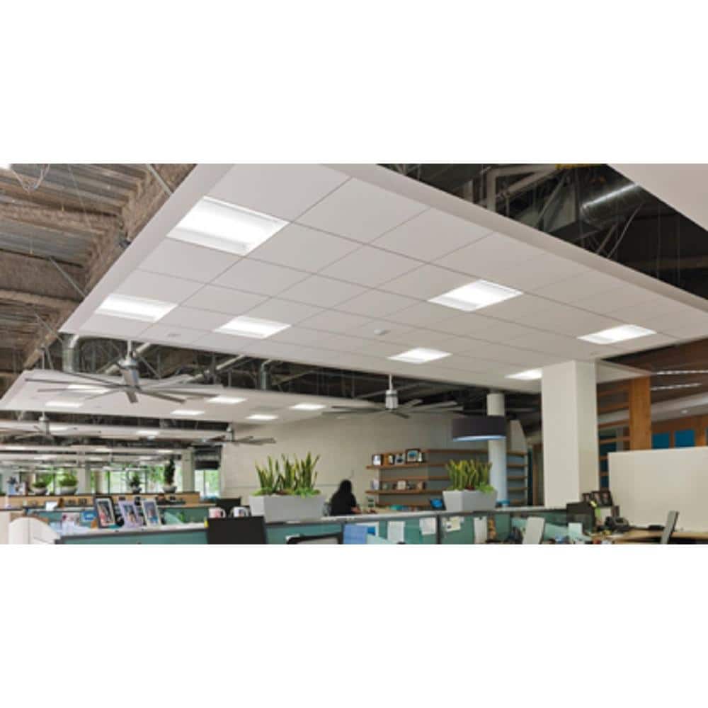 Sleek 2'x2' White LED Recessed Troffer, 4000K Satin White Lens